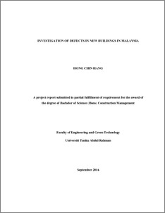 Investigation of Defects in New Buildings in Malaysia - UTAR ...