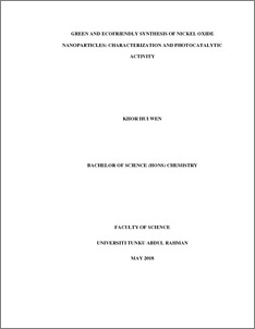 Green and ecofriendly synthesis of nickel oxide nanoparticles ...