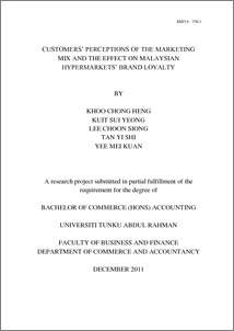 Customers’ perceptions of the marketing mix and the effect on Malaysian ...