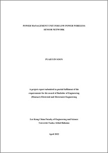 Power management unit for low power wireless sensor network - UTAR ...