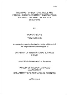 The impact of bilateral trade and foreign direct investment on Malaysia ...